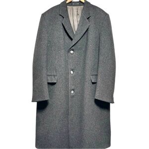 Vintage Men's Charcoal Gray Cashmere Wool Overcoat